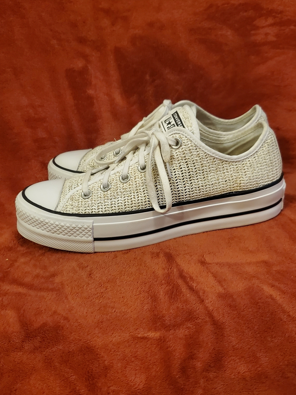 CONVERSE Woven Low Top Platform Sneakers - Off-White